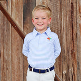 Turkey Embroidered Light Blue Stripe Polo