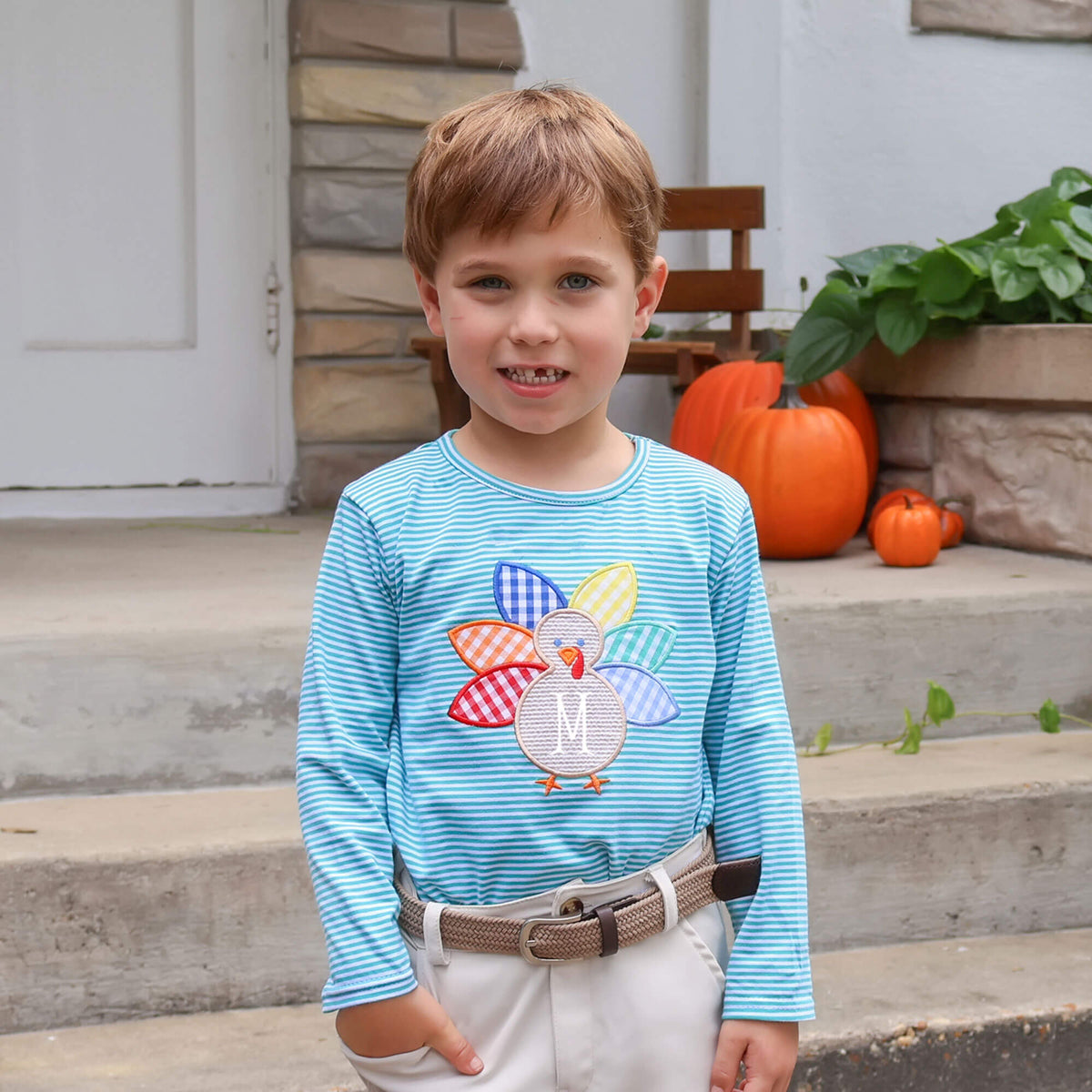 Turkey Green Stripe Long Sleeve Shirt