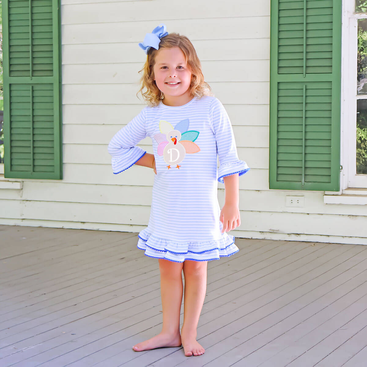 Turkey Light Blue Stripe Milly Dress