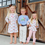 Feathery Turkey Pink Stripe Milly Legging Set