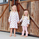 Feathery Turkey Pink Stripe Milly Legging Set