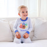 Turkey Football Light Blue Stripe Pajamas