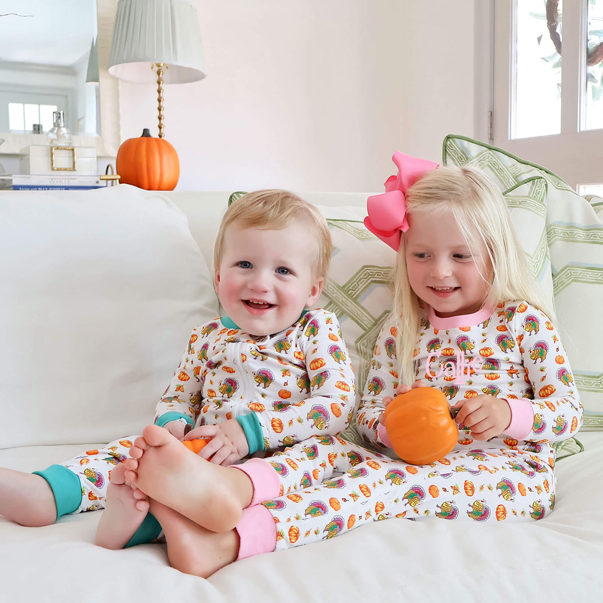 Autumn Turkey Pink Pajamas