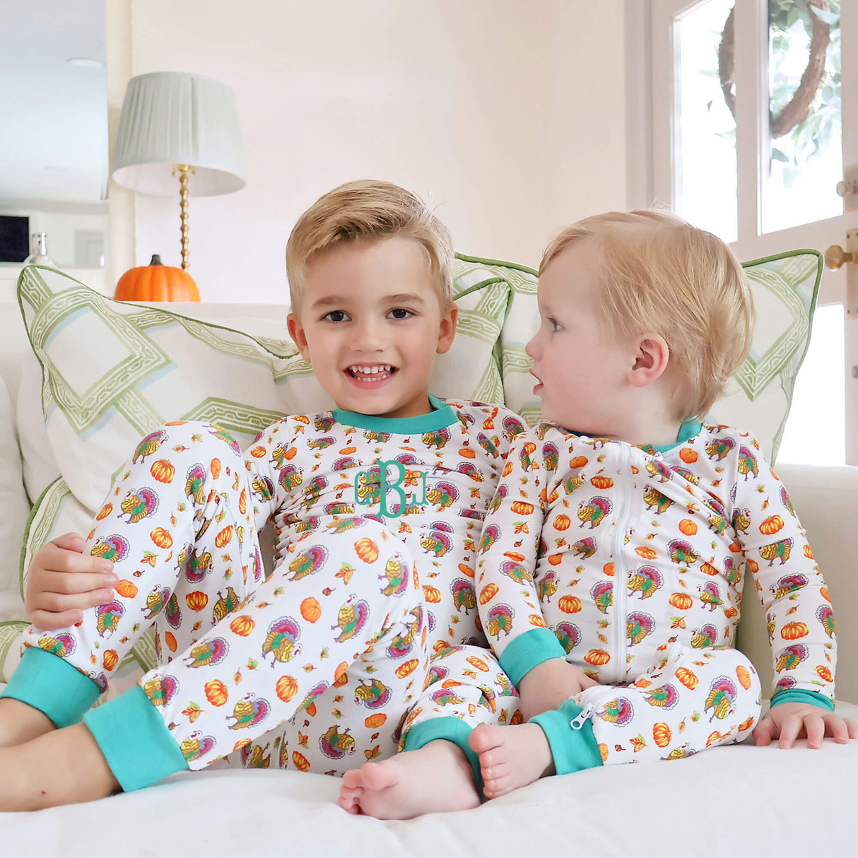 Autumn Turkey Green Pajamas