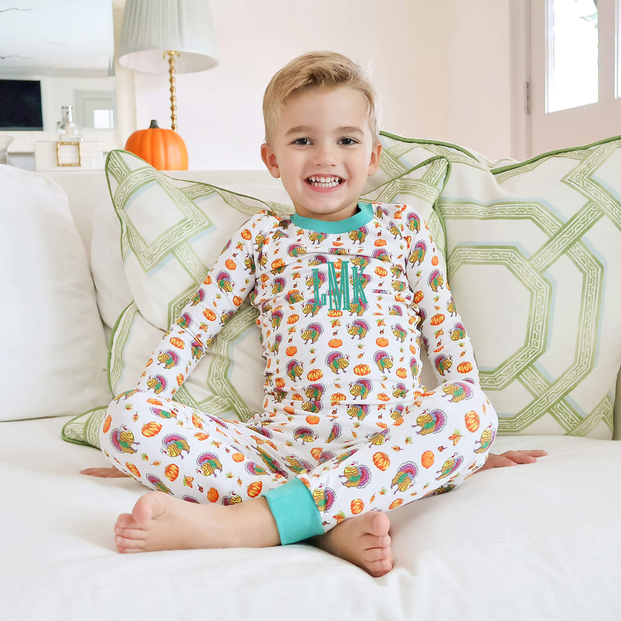 Autumn Turkey Green Pajamas