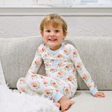 Feathery Turkey Blue Pajamas