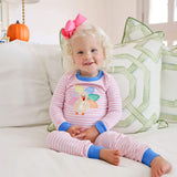 Colorful Turkey Light Pink Stripe Pajamas
