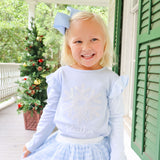 Snowflake Blue Long Sleeve Top