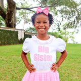 Big Sister Pink Gingham Ruffle Top