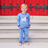 Puppy Love Blue Stripe Jogger Set