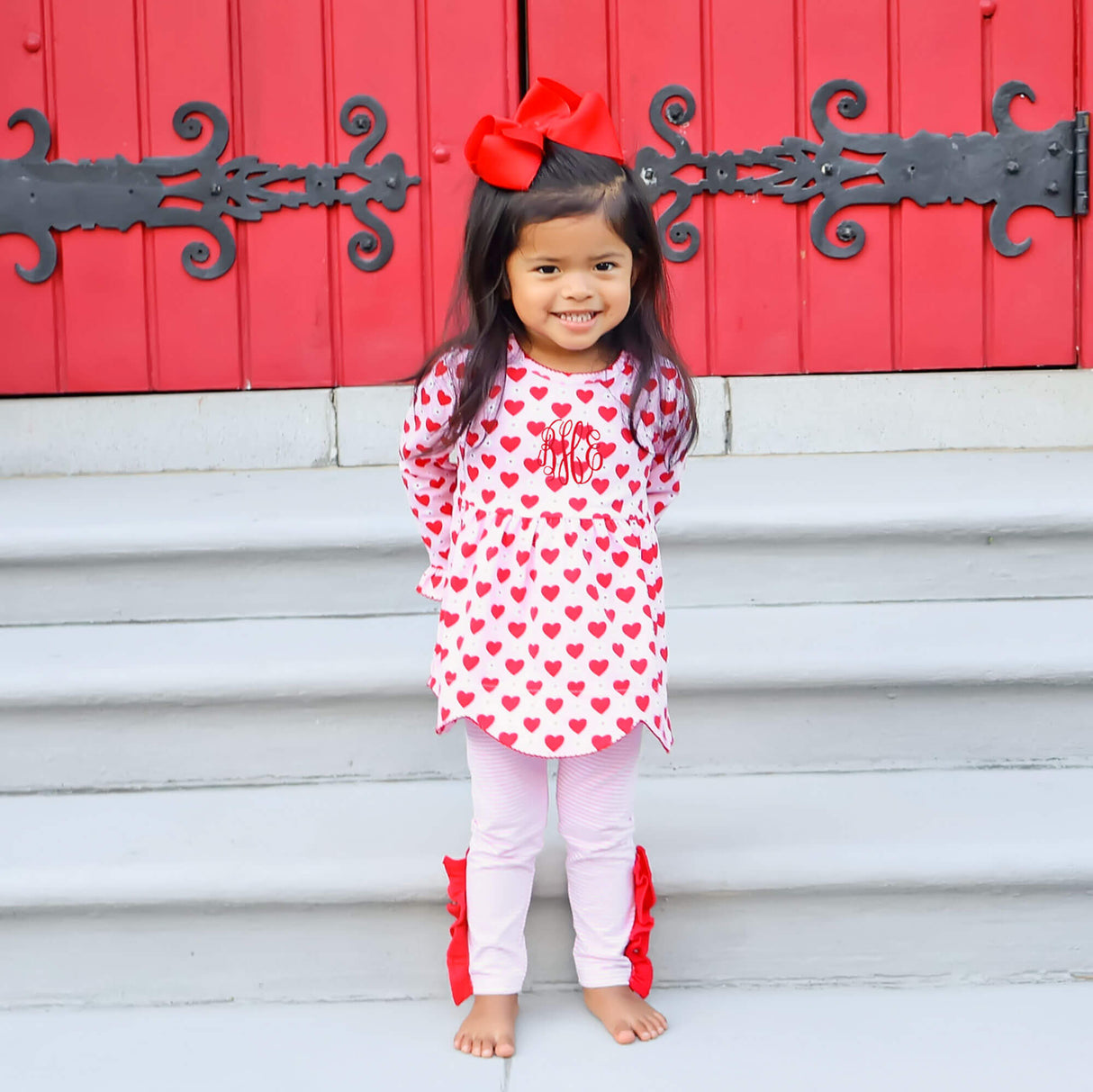 Heart & Daisy Print Ruby Legging Set