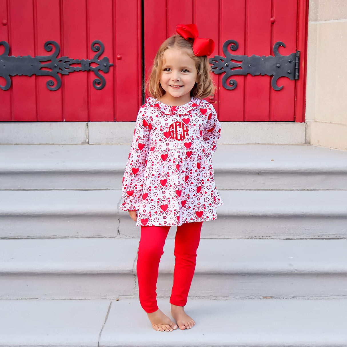 Heart Damask Print Eden Legging Set