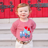 Heart Dump Truck Red Stripe Long Sleeve Shirt