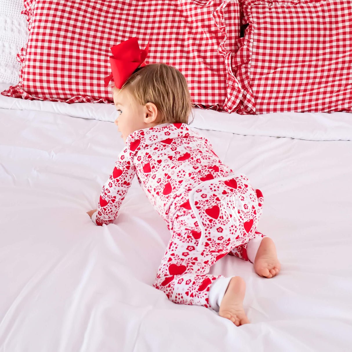 Heart Damask Print Zip Sleeper