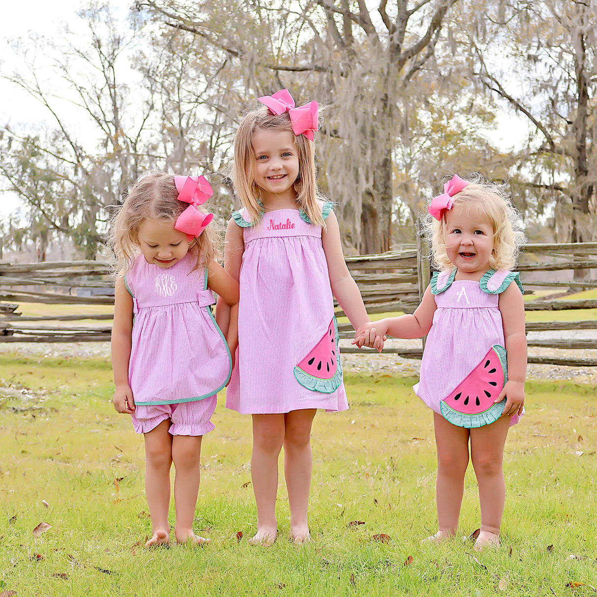 Sweet Watermelon Applique Pink Gingham Lulu Dress