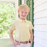 Yellow Stripe Knit Short Sleeve Polo