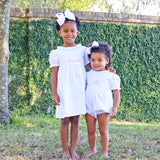 Solid White Ruffle Collared Dress