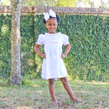 Solid White Ruffle Collared Dress