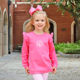 Pink Ruffle Sweatshirt