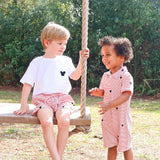 Mouse Ears Schiffli Red Stripe Shorts