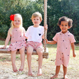 Mouse Ears Schiffli Red Stripe Shorts