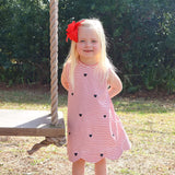 Mouse Ears Schiffli Red Stripe Liv Dress