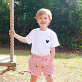 Mouse Ears Schiffli Red Stripe Shorts