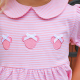 Mouse Ears Pink Stripe Riley Dress