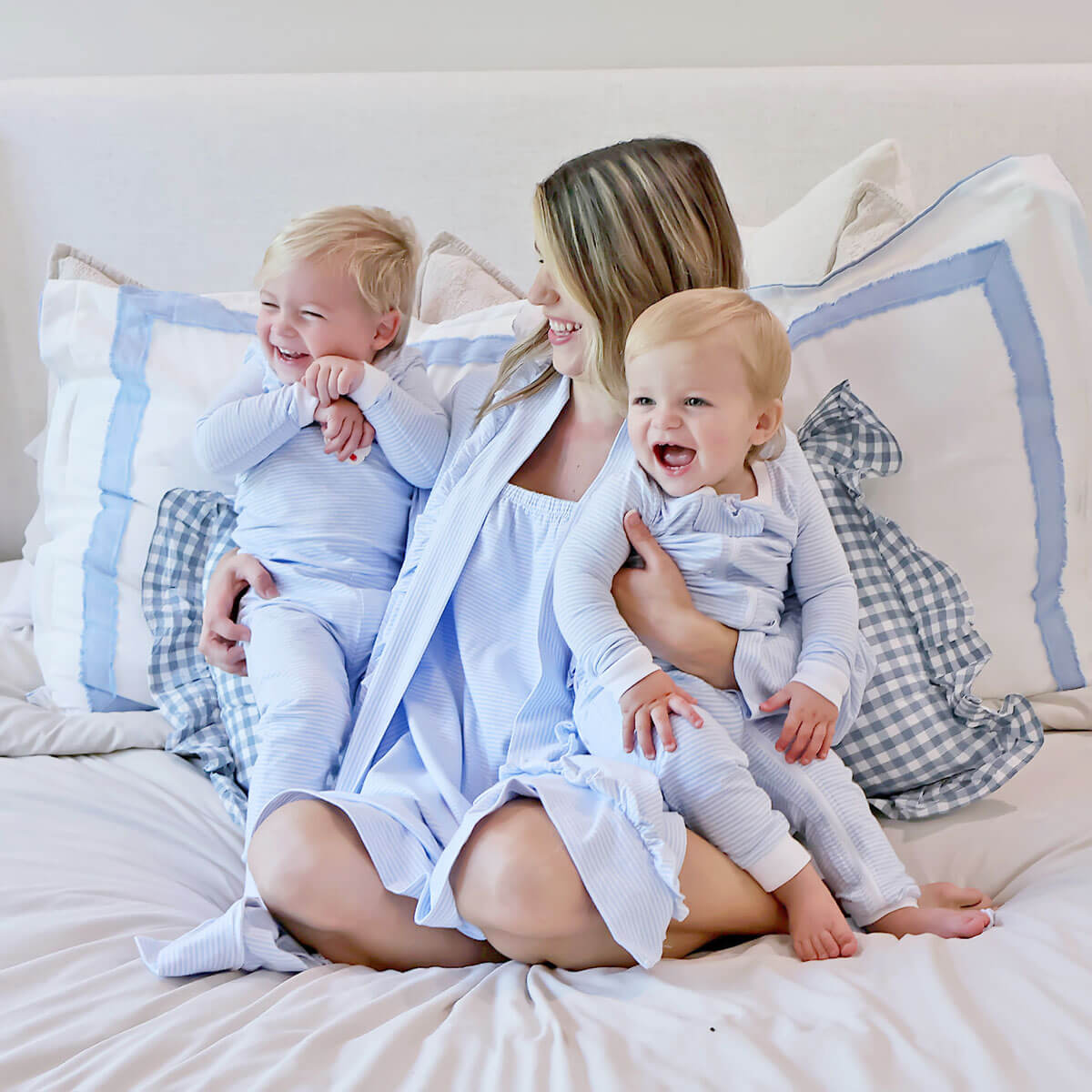 Blue Stripe Mom Gown