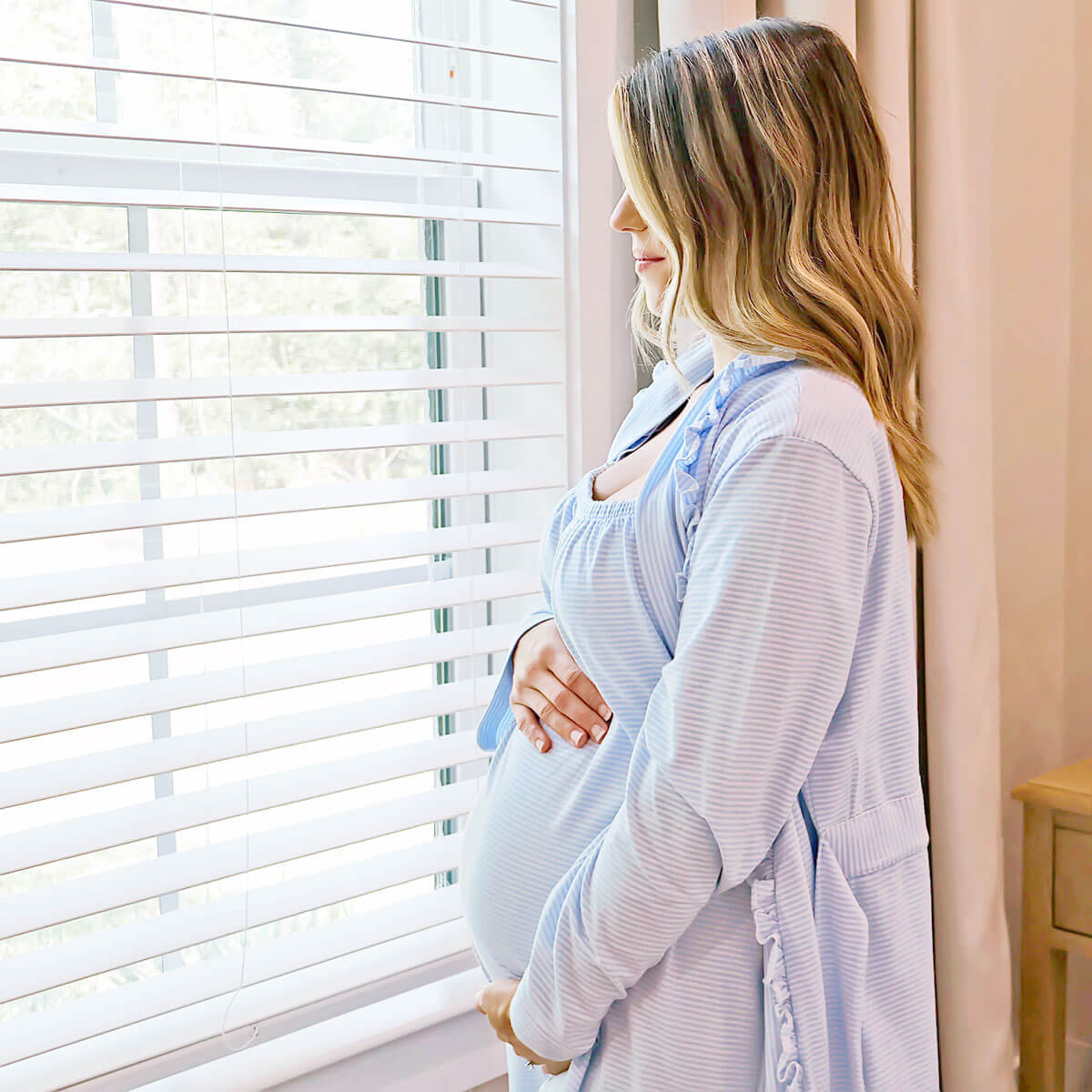 Blue Stripe Mom Gown