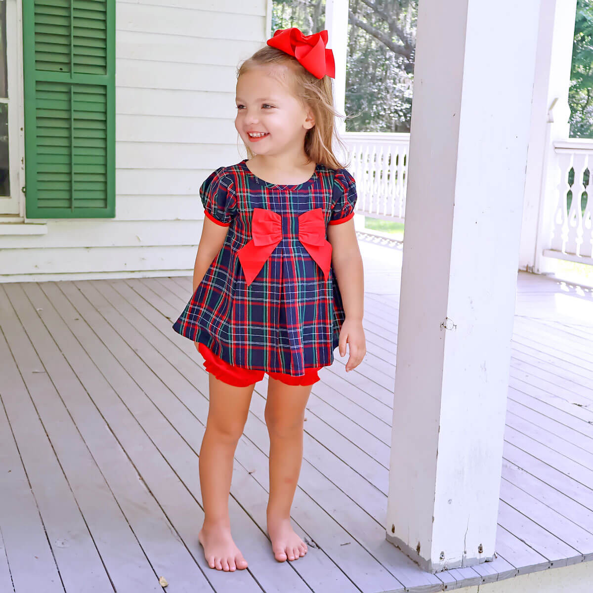 Oxford Plaid Isabella Bloomer Set by Classic Whimsy - Girls Bloomer Sets