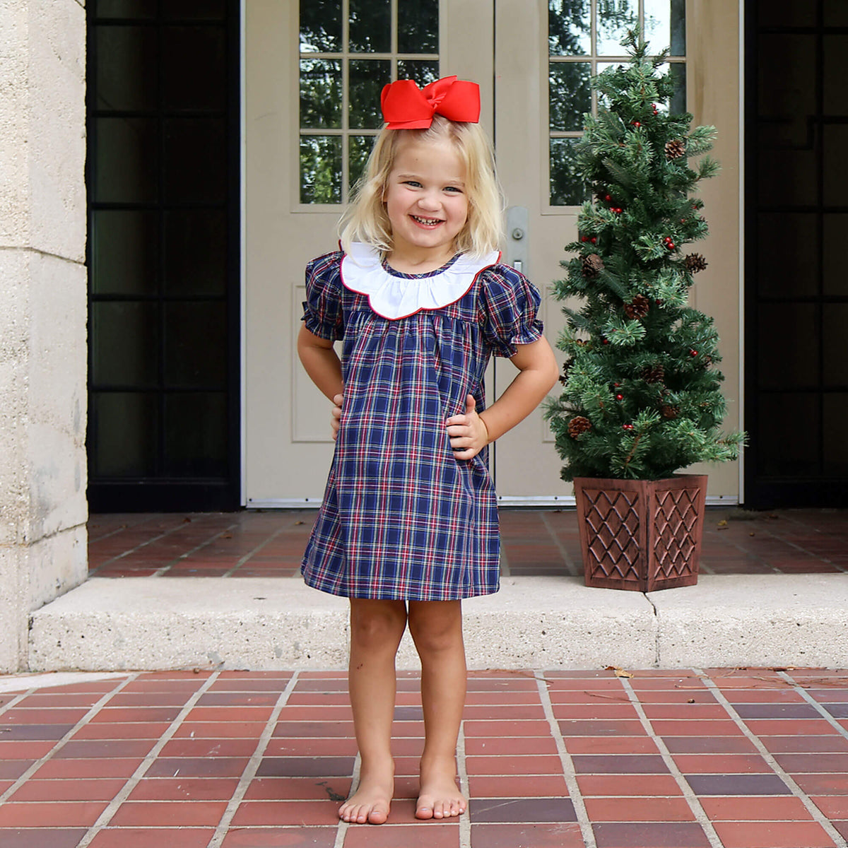 Dunbar Plaid Royal Quinn Dress