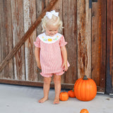 Fall Pumpkin Orange Gingham Yoke Bloomer Set
