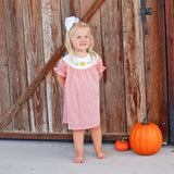 Fall Pumpkin Orange Gingham Yoke Dress