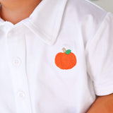 Fall Pumpkin Orange Gingham Polo Short Set