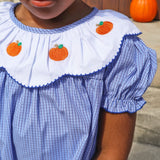 Pumpkin Blue Micro Plaid Yoke Legging Set