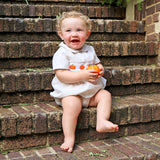 Pumpkin French Knot Tan Gingham Collared Bubble