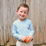 Pumpkin Light Blue Long Sleeve Pocket Shirt
