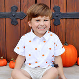 Pumpkin Schiffli White Polo