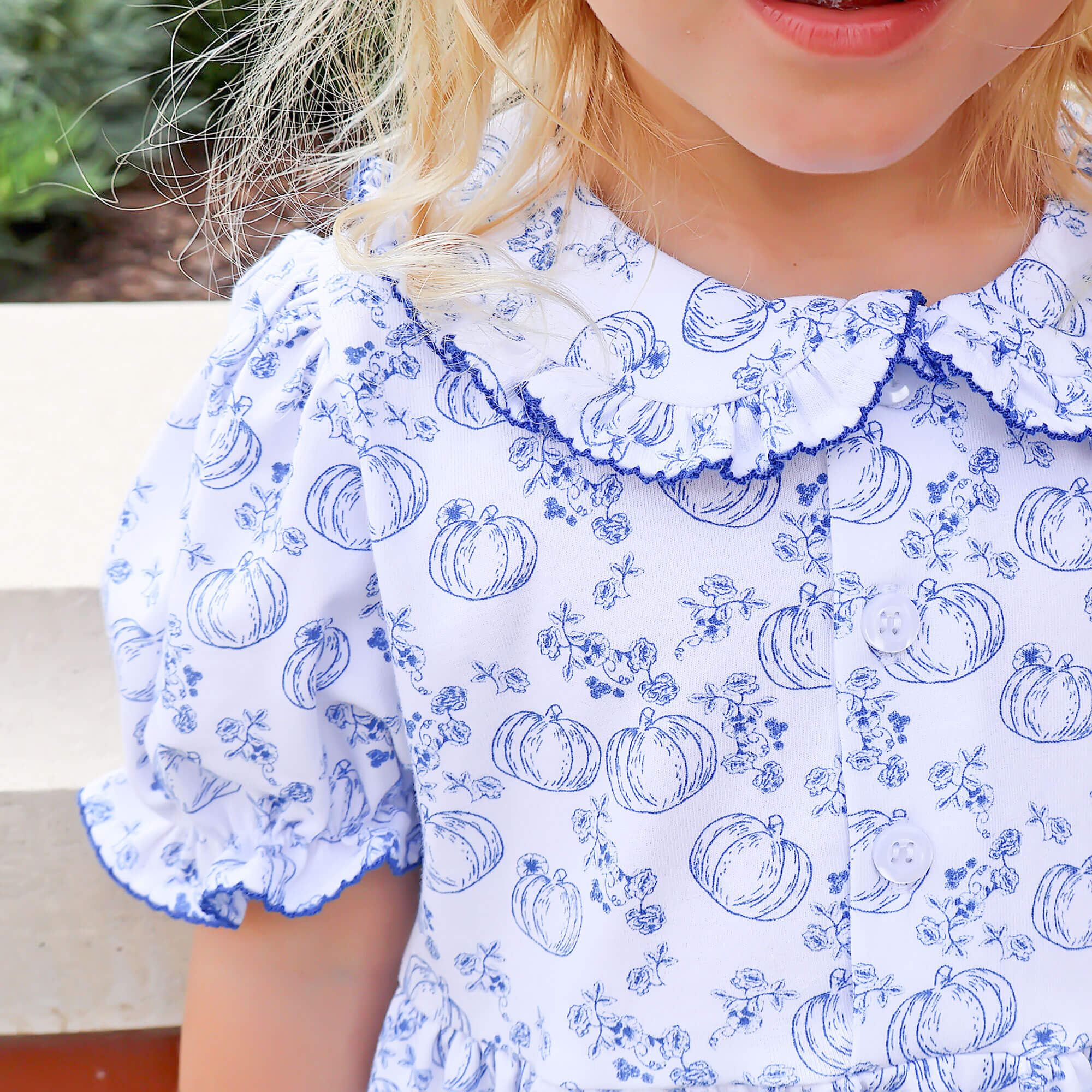 Pumpkin Blue Toile Gwen Legging Set – Classic Whimsy