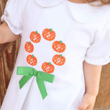 Pumpkin Wreath Green Stripe Claire Legging Set