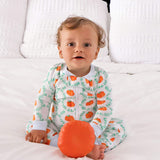 Pumpkin Splendor Blue Rib Zip Sleeper