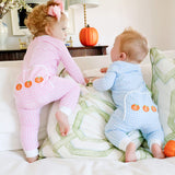 Pumpkin Trio Blue Gingham Zip Sleeper