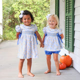 Pumpkin & Peonies Blue Beverly Bloomer Set