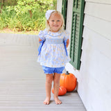 Pumpkin & Peonies Blue Beverly Bloomer Set