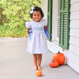 Pumpkin & Peonies Blue Beverly Dress