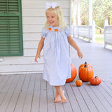 Pumpkin Smocked Floral Bishop Dress