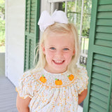 Autumn Petal Pumpkin Smocked Bishop Dress