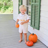 Autumn Pumpkin Smocked Tan Gingham Jon Jon