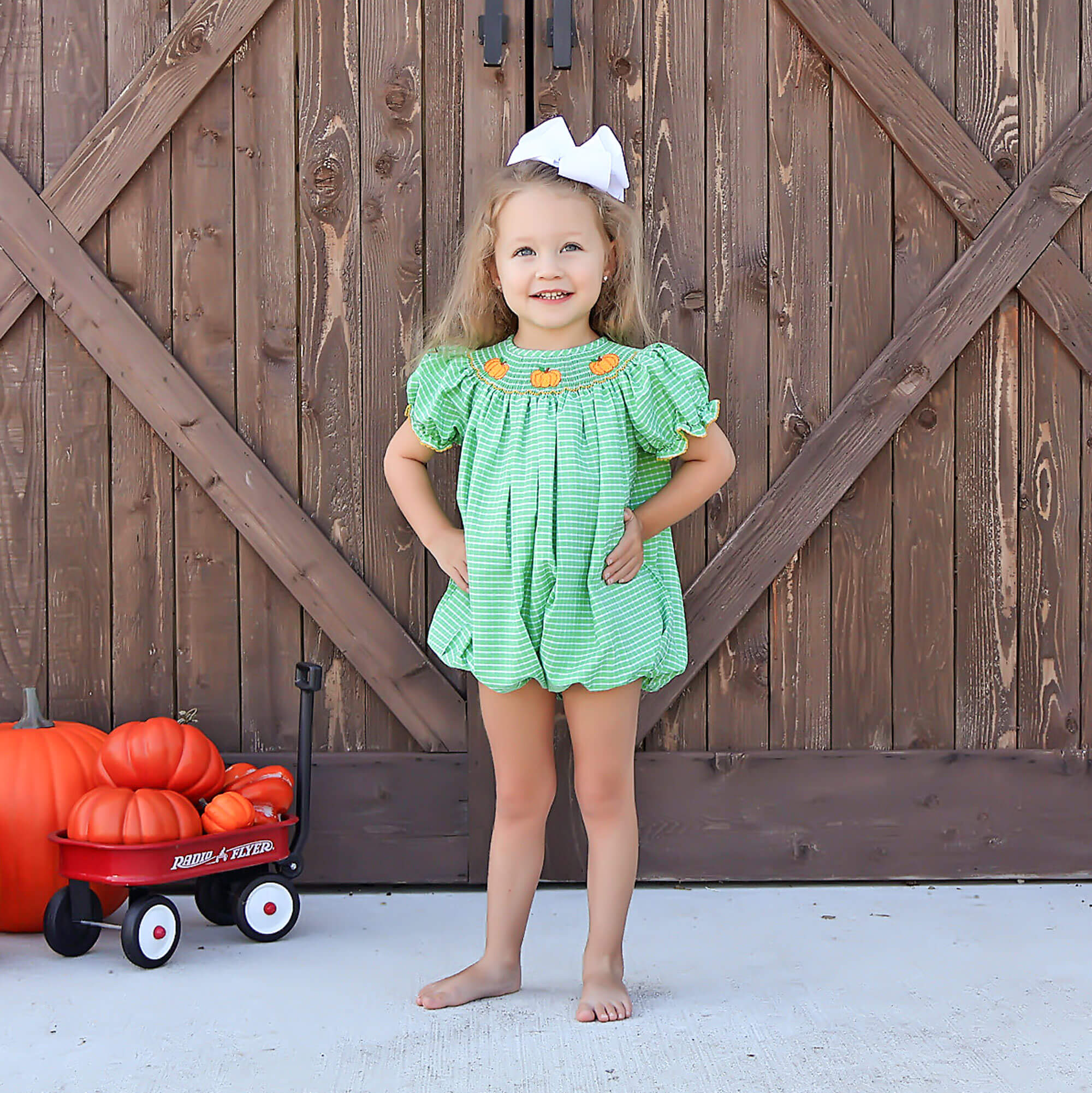 ボトムス vintage Flower bubble shortall Girls Clothing | Smocked & Monogrammed | Classic Whimsy